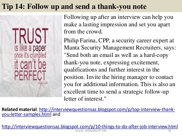 top interviewing tips