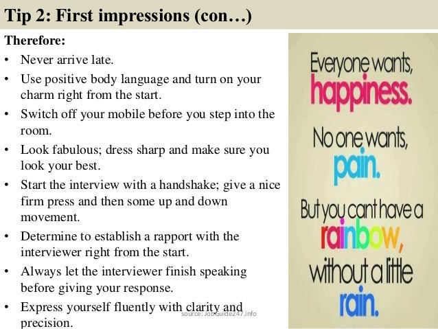 tips for first interview