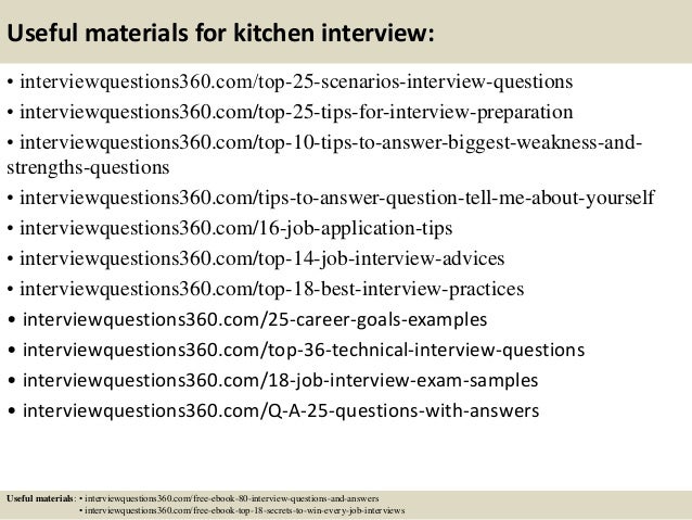 Top 14 kitchen interview tips