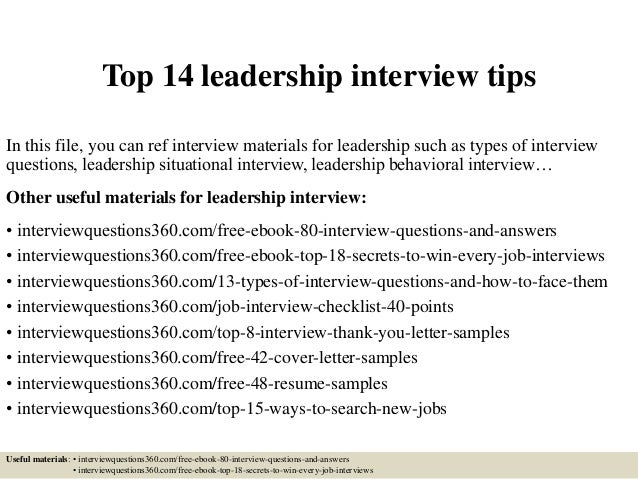 top 14 leadership interview tips interview questions for leadership