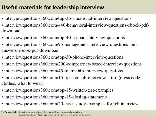 how to answer leadership interview questions