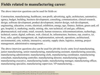 Top 14 manufacturing interview tips | PPTX