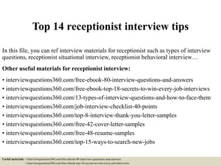 Top 14 receptionist interview tips | PPT
