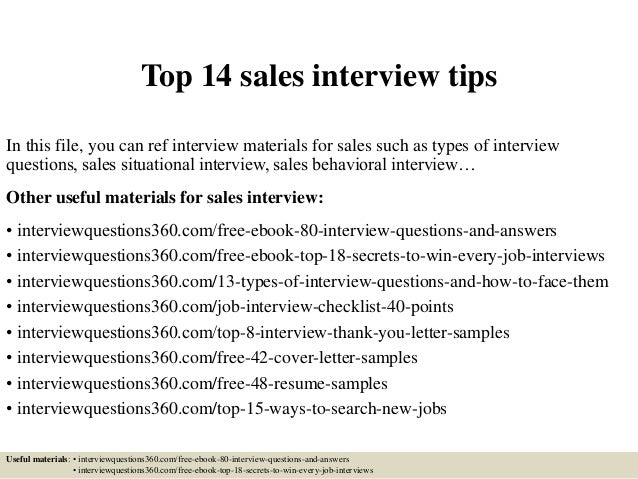 sales interview tips