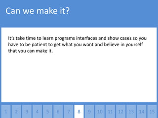 Can we make it?

    It’s take time to learn programs interfaces and show cases so you
    have to be patient to get what you want and believe in yourself
    that you can make it.




1      2    3    4   5    6    7    8    9   10 11 12 13 14 15
 