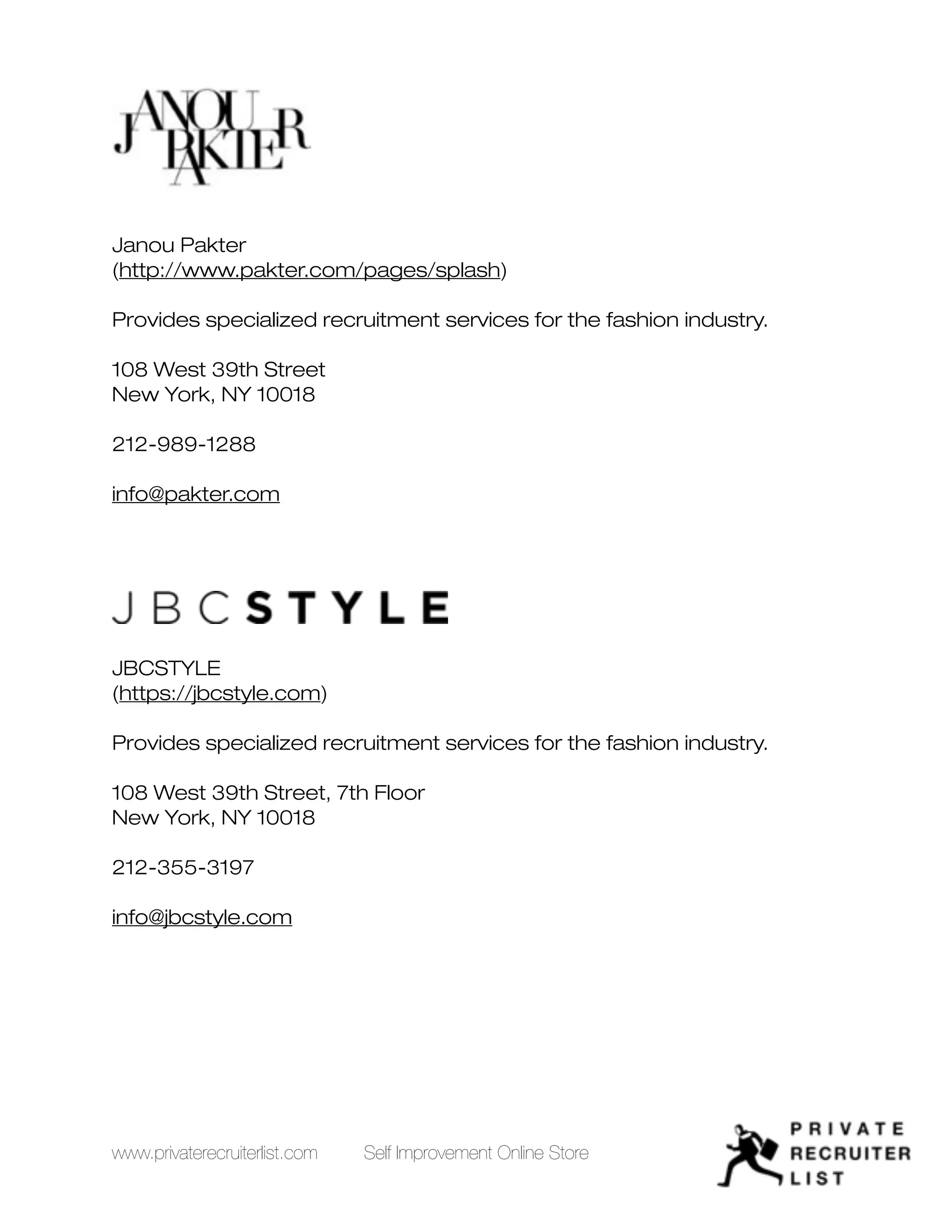 Top 15 Fashion Recruiters PDF