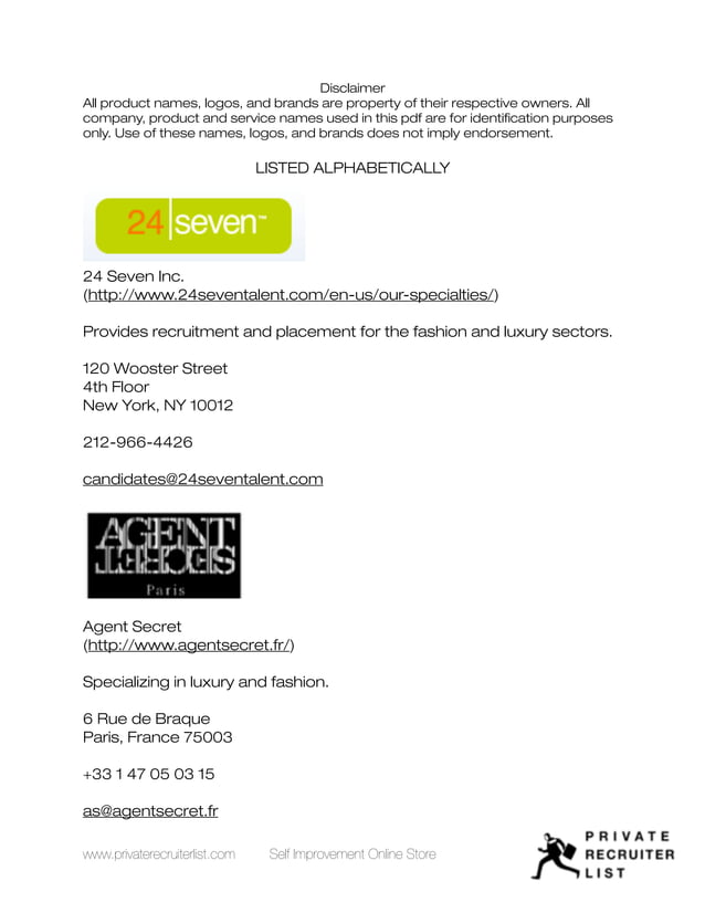 Top 15 Fashion Recruiters PDF