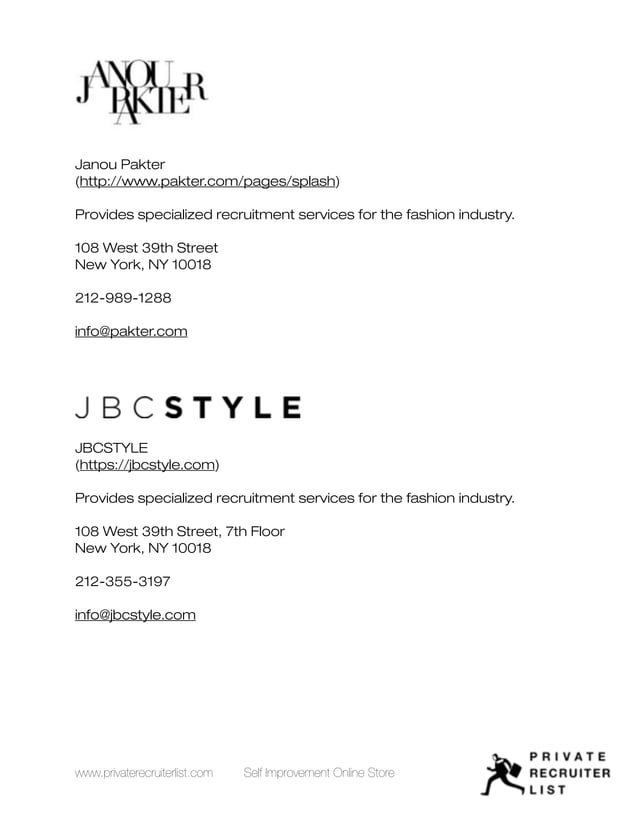 Top 15 Fashion Recruiters PDF