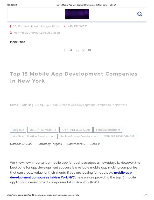 Top 15 Mobile App Development Companies In New York Top 15 Mobile App Development Companies In New York
