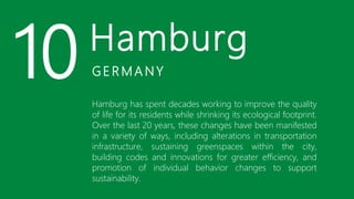 Top 15 Most Environmentally Sustainable Cities in the World | PDF
