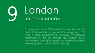 Top 15 Most Environmentally Sustainable Cities in the World | PDF
