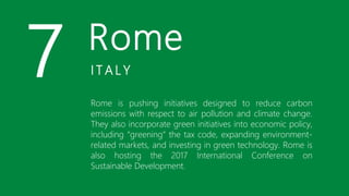 Top 15 Most Environmentally Sustainable Cities in the World | PDF