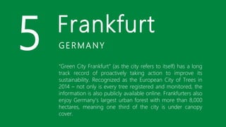 Top 15 Most Environmentally Sustainable Cities in the World | PDF
