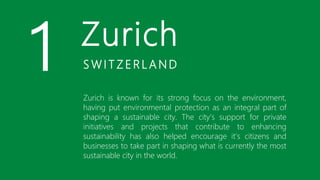 Top 15 Most Environmentally Sustainable Cities in the World | PDF