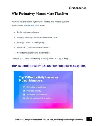 Top 15 Productivity Hacks for Project Managers | PDF