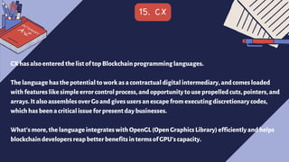 Top 15 Programming Languages for Blockchain app Development ...