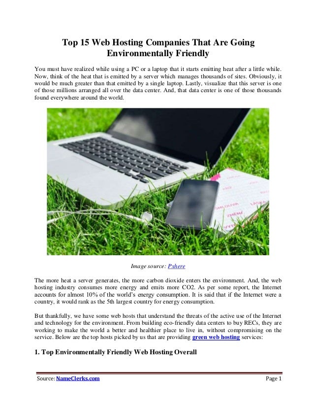Top 15 Web Hosting Companies That Are Going Environmentally Friendly Images, Photos, Reviews