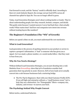 Top 16 Lead Generation Strategies That Still Work in 2026 (And Why Most ...