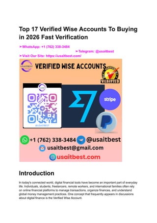 top-17-verified-wise-accounts-to-buying-in-2026-fast-verification-pdf