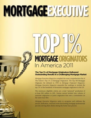 Top 1% Mortgage Originators