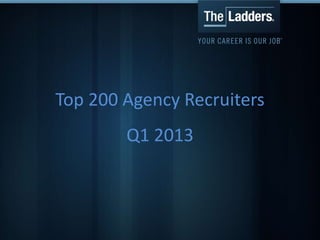 Top 200 Agency Recruiters
Q1 2013
 