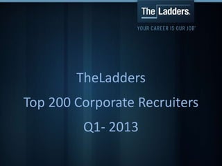 Top 200 Corporate Recruiters
Q1 2013
 