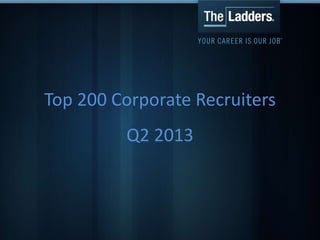 Top 200 Corporate Recruiters
Q2 2013
 