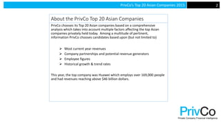 Top 20 Asian Private Companies in 2015 | PPT