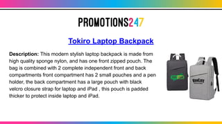 Tokiro Laptop Backpack
Description: This modern stylish laptop backpack is made from
high quality sponge nylon, and has on...