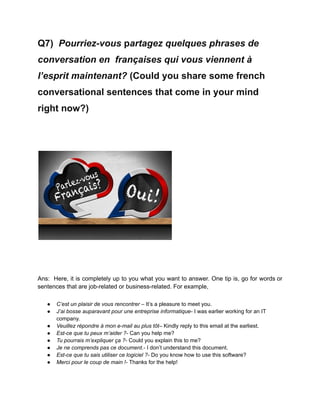 Top 20 French Language Interview Questions and Answers | PDF
