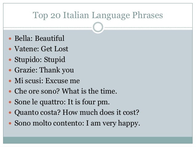 Top 20 italian language phrases