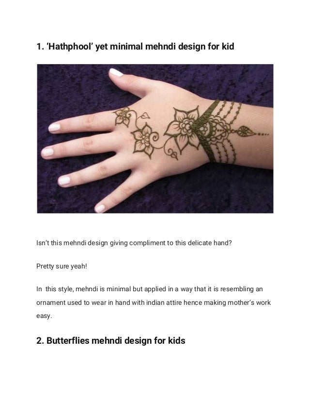 Top Mehndi Designs For Kids To Try In 19 Top Mehndi Designs For Kids To Try In 19