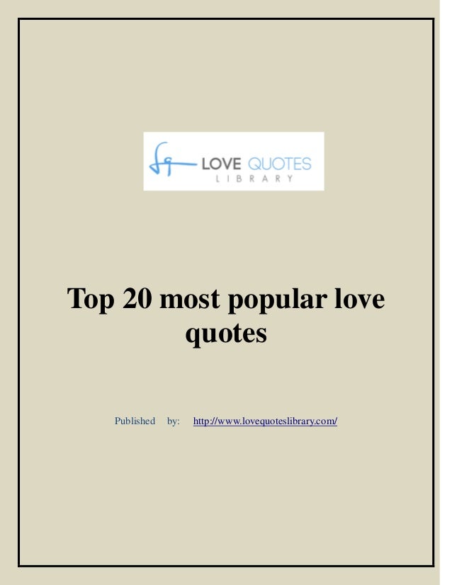Top 20 most popular love quotes