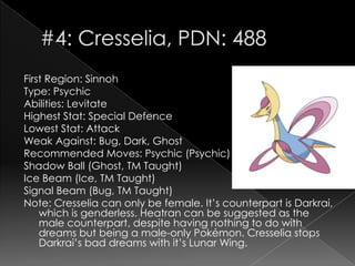 Pokemon 488 Cresselia Pokedex: Evolution, Moves, Location, Stats