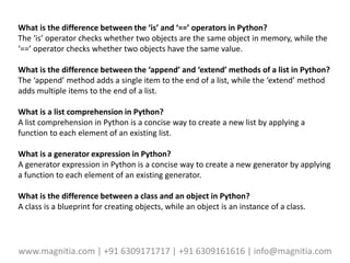 Top 20 Python Interview Questions And Answers 2023.pptx | Programming ...