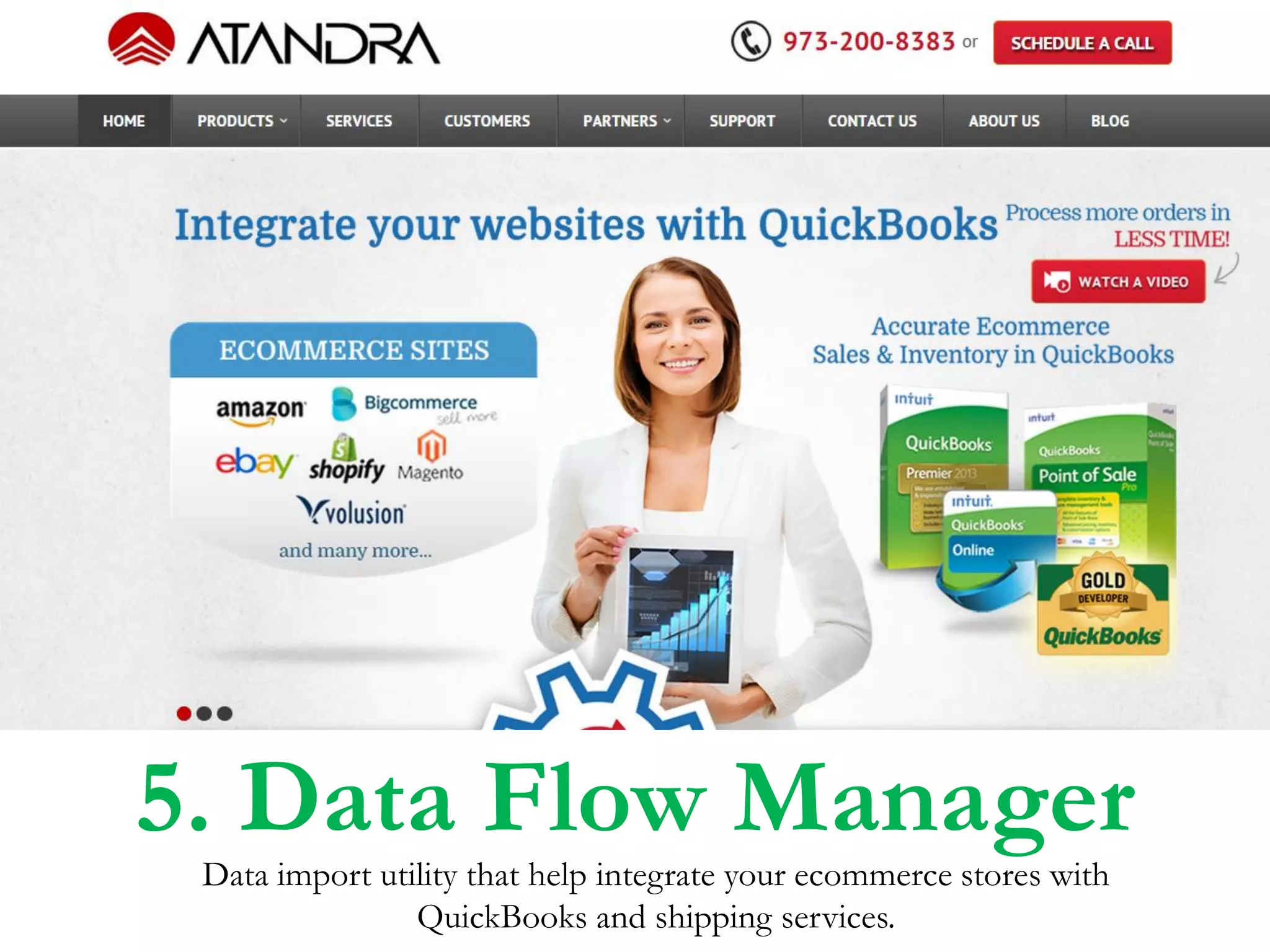 Data import utility that help integrate your ecommerce stores with
QuickBooks and shipping services.
5. Data Flow Manager
 