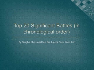 By Yangho Cho, Jonathan Bai, Eujene Yum, Yoon Kim
 