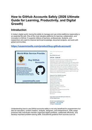 2026 Ultimate Guide to Safe GitHub Account Usage for Learning and ...