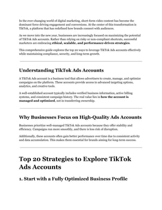 Top 20 Strategies to Explore TikTok Ads Accounts.pdf