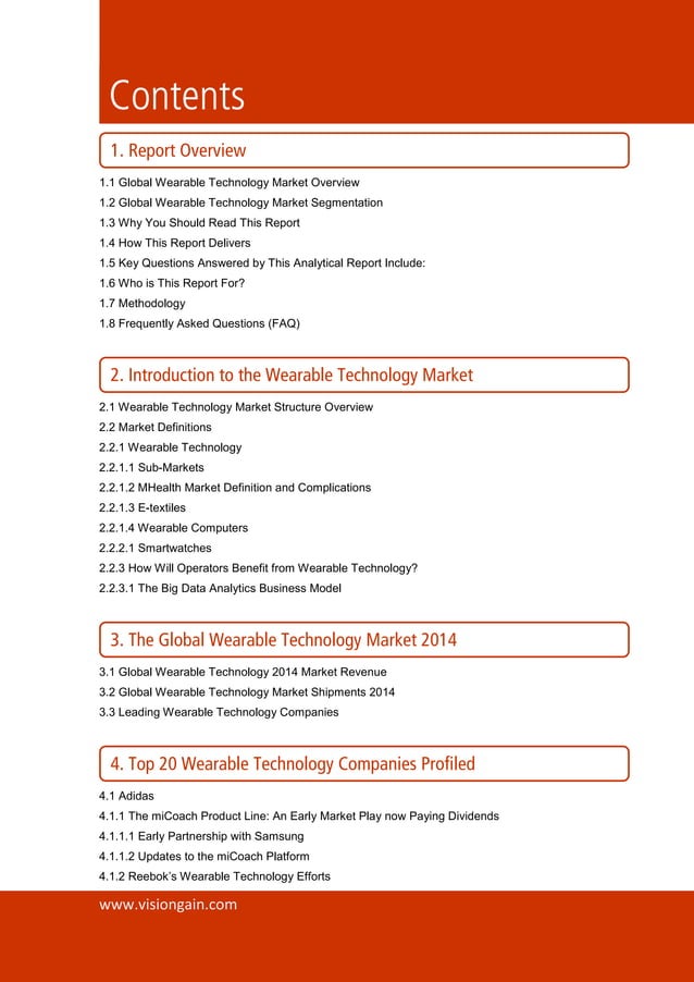 Top 20 Wearable Technology Companies 2014