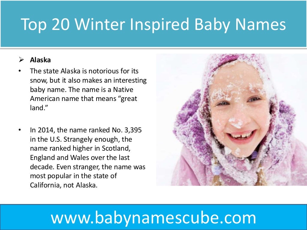 Top 20 Winter Inspired Baby Names BabyNamesCube