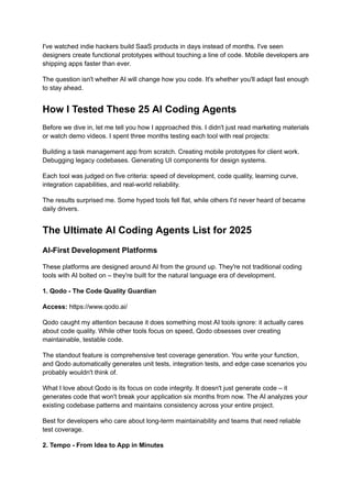 Top 25 AI Coding Agents for Vibe Coders to Use in 2025.pdf