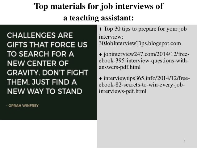 Top 25 a teaching assistant interview questions and