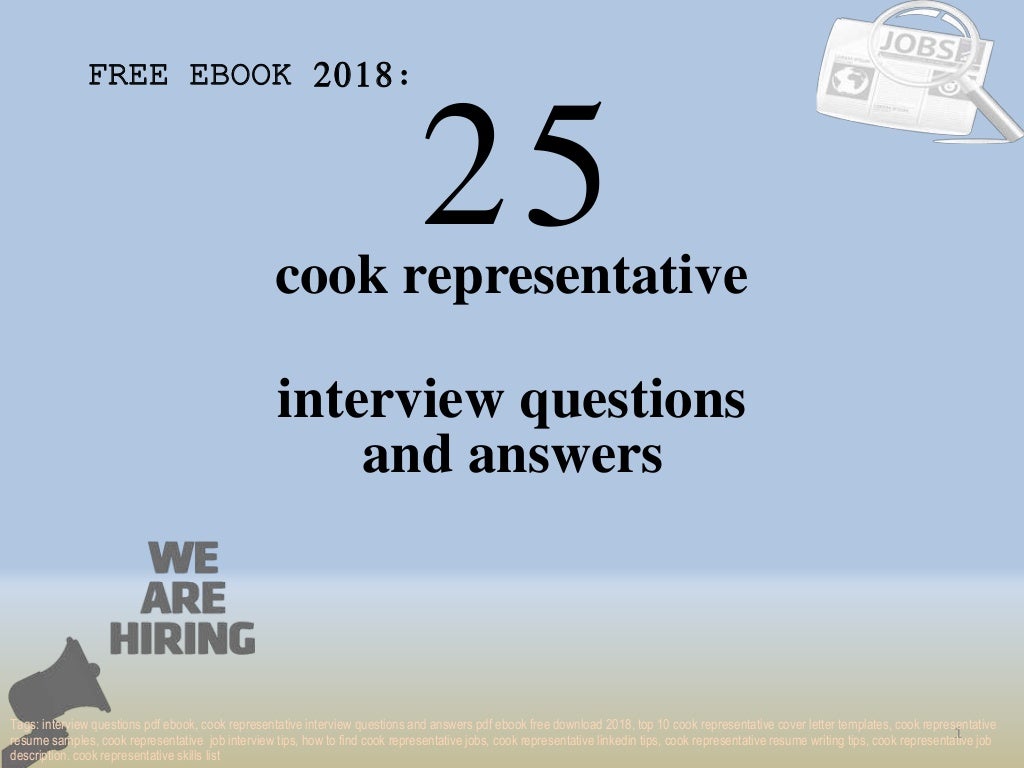 Top 25 cook representative interview questions and answers pdf ebook