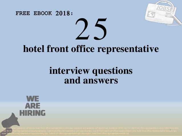 Top 25 Hotel Front Office Representative Interview Questions And Answ