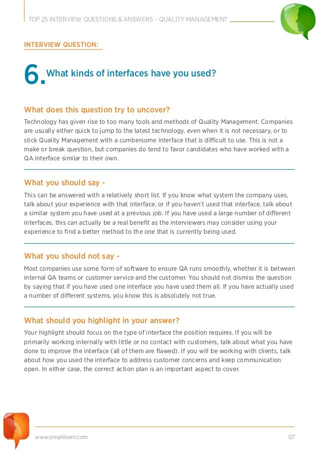 top 25 interview questions quality management accountability interview questions and answers