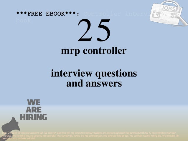 Top 25 Mrp Controller Interview Questions And Answers Pdf Ebook Free