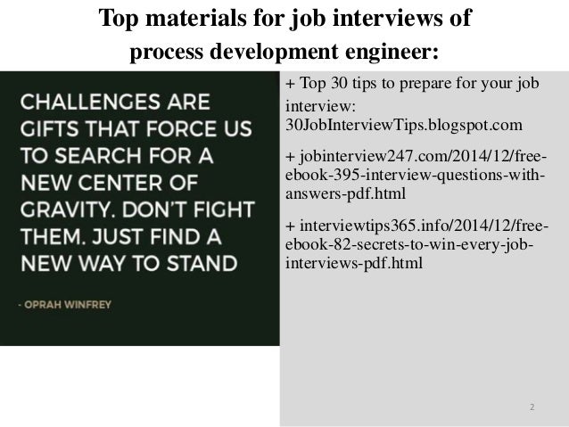 process development engineer interview questions