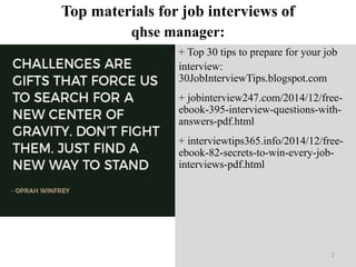 Top 25 qhse manager interview questions and answers pdf ebook free ...
