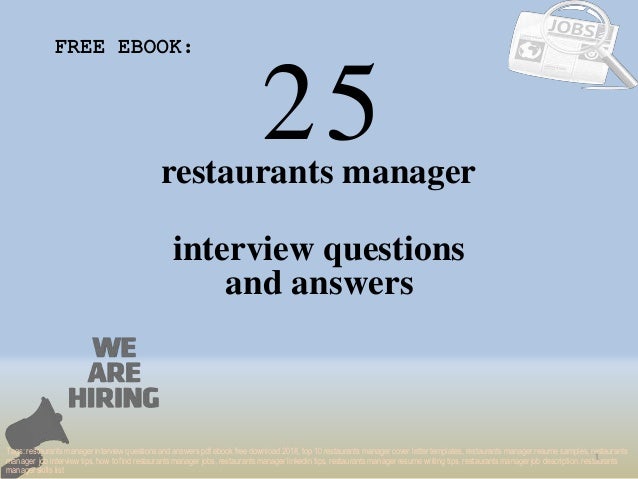top 25 restaurants manager interview questions and answers restaurant manager interview answers